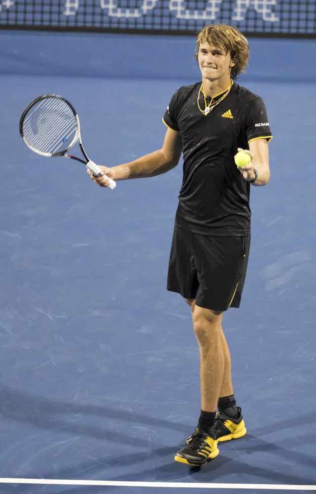 Alexander Zverev mit einem weiß-schwarzen HEAD-Speed-Schläger bei den Citi Open 2017